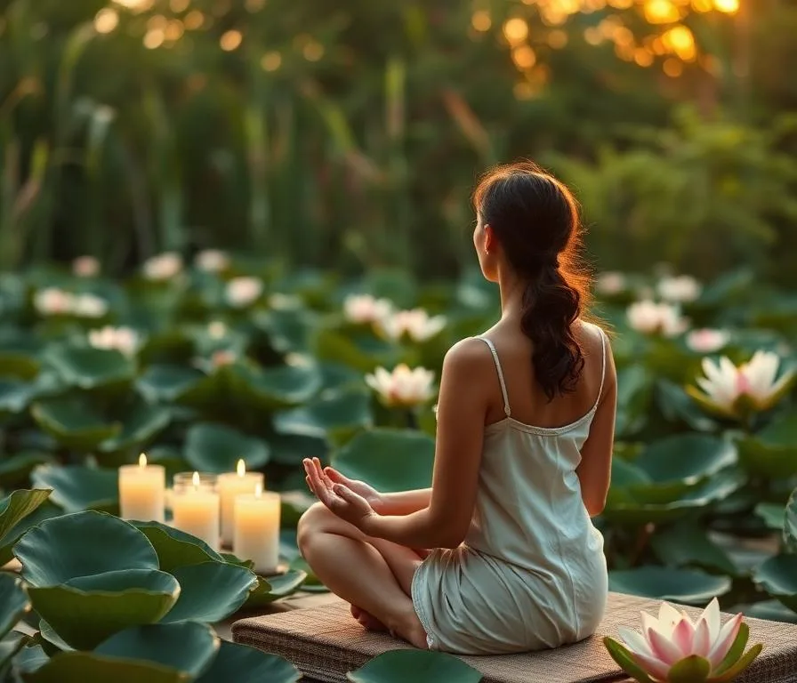Peaceful morning wellness routine